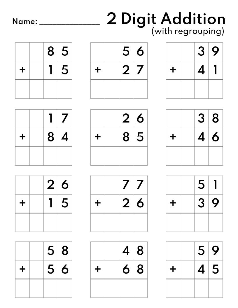 free addition worksheets
