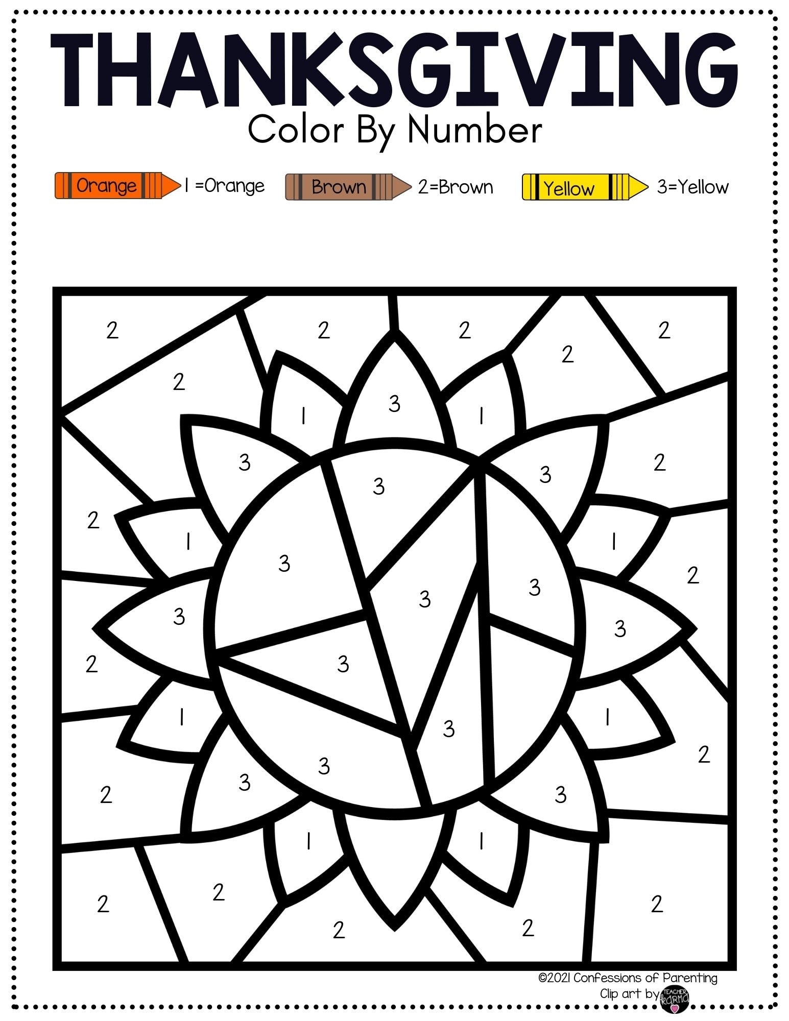 10 Thanksgiving Color By Number Sheets Printable Thanksgiving Color By Number Coloring Pages For Kids Printable Color By Number Sheets Etsy