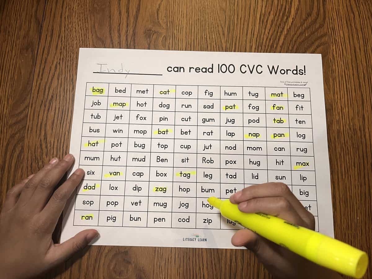 list of cvc words