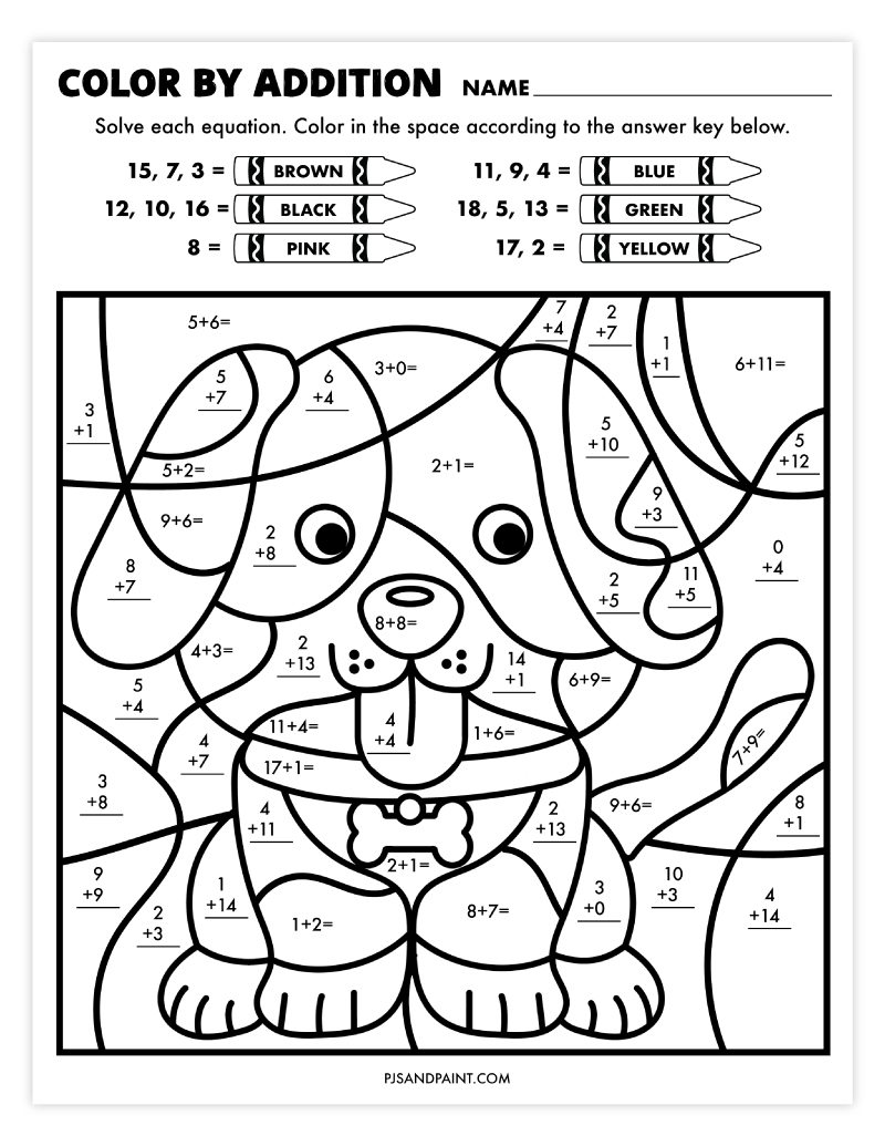 coloring worksheets addition