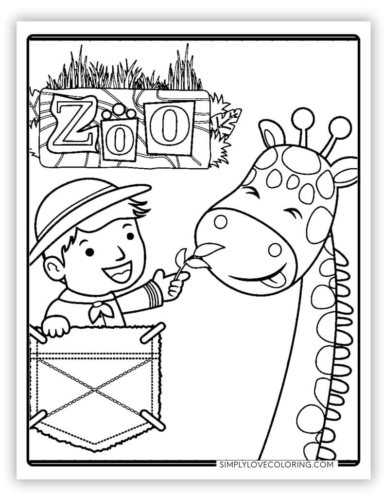 zoo coloring page