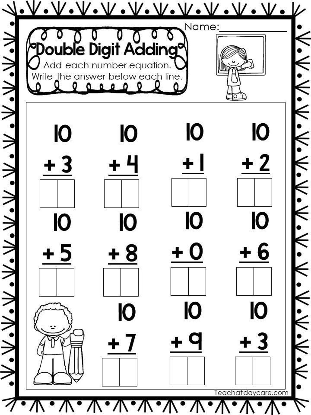 addition worksheet printable