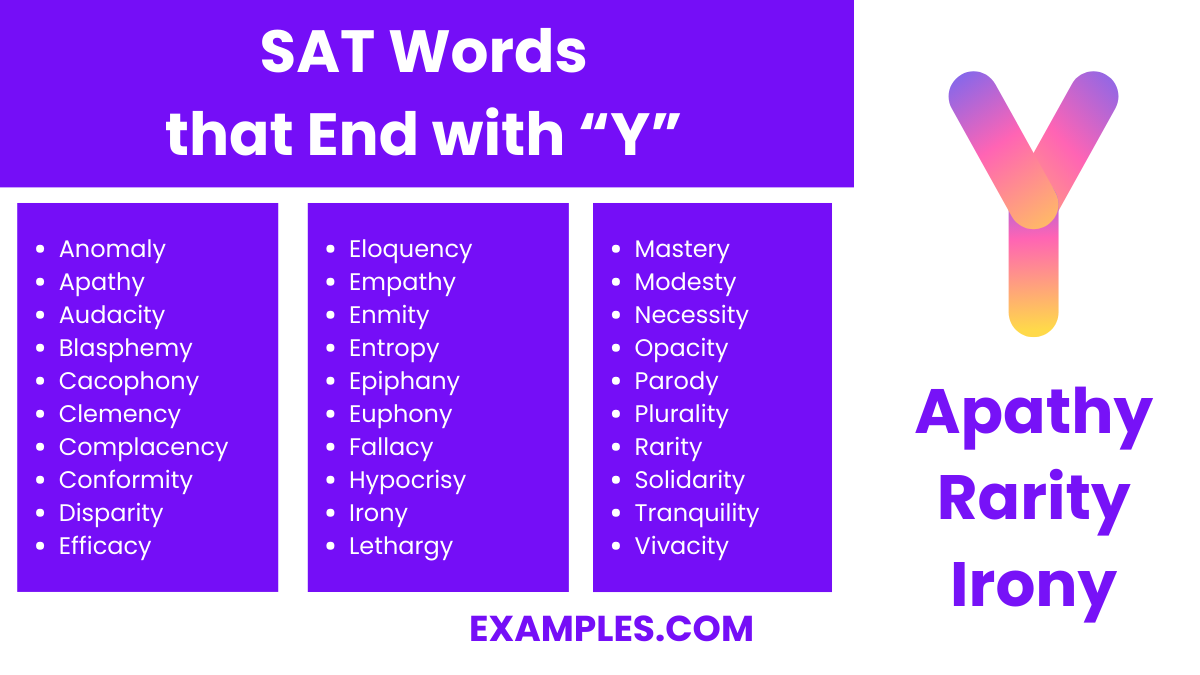 150 Words Ending With Y List Meaning PDF