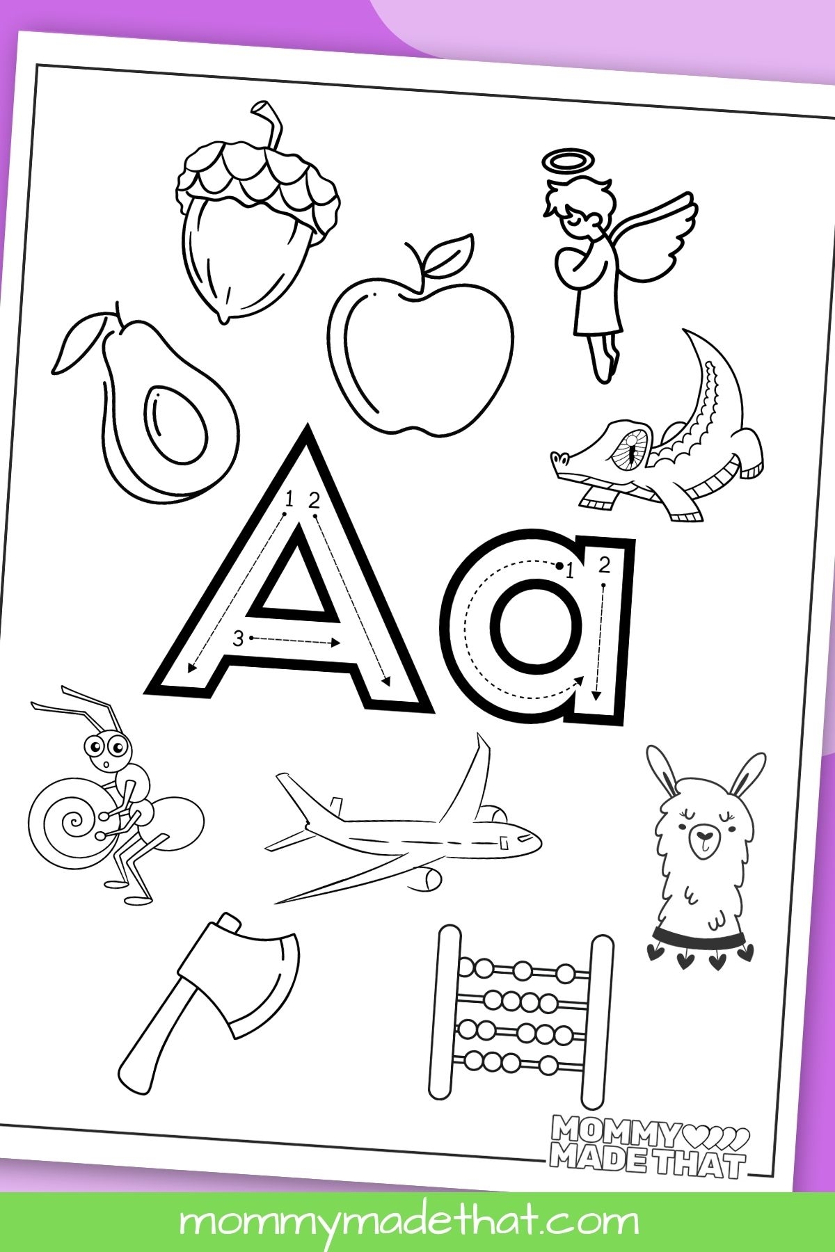 letter a coloring page
