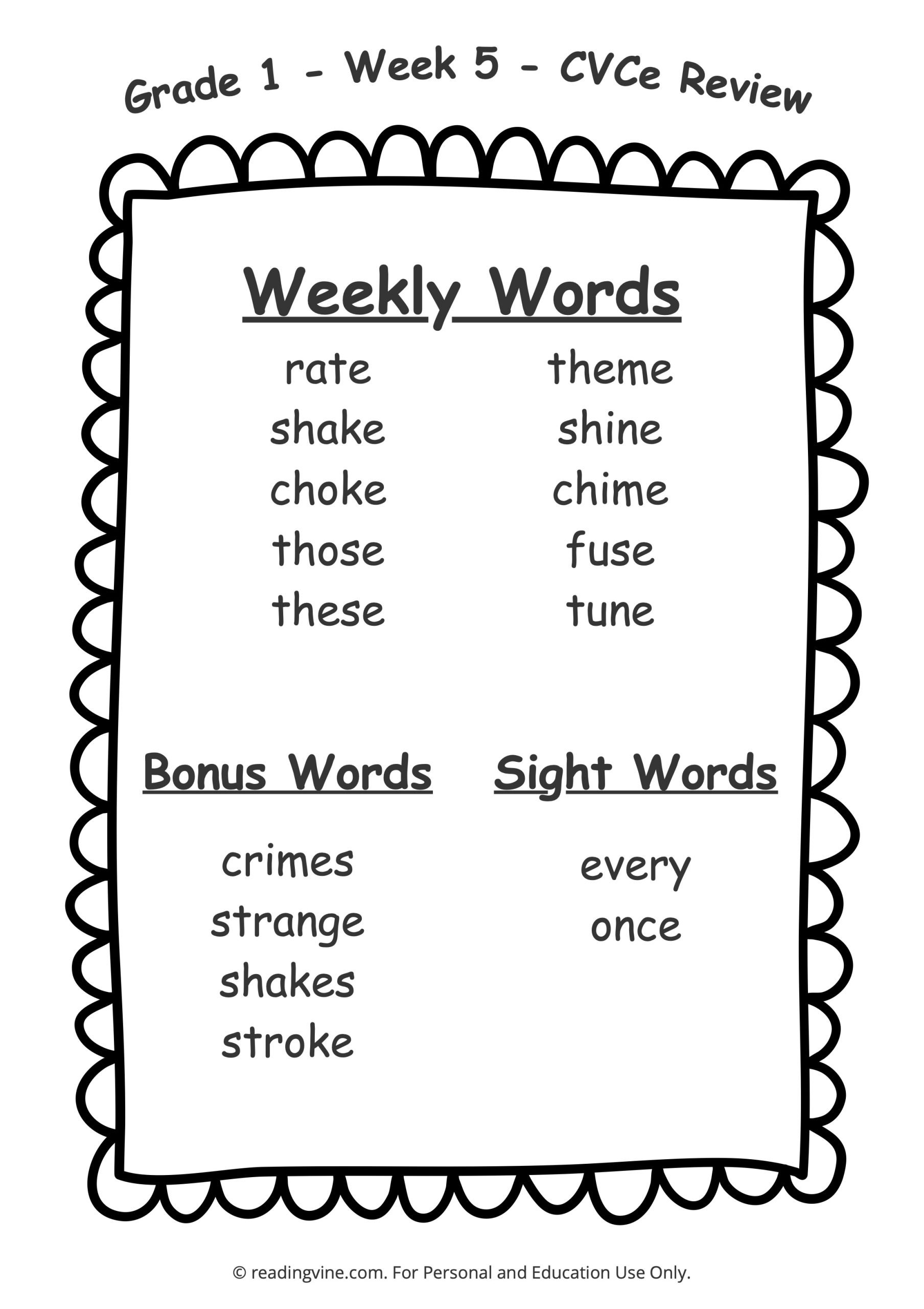 sight words for first grade