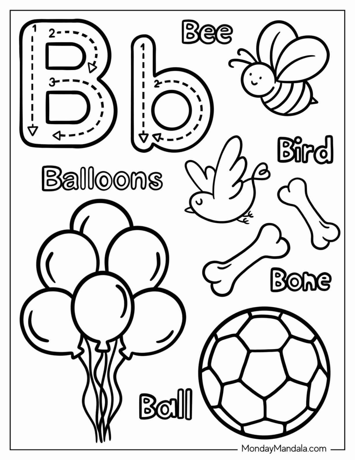 20 Letter B Coloring Pages Free PDF Printables 