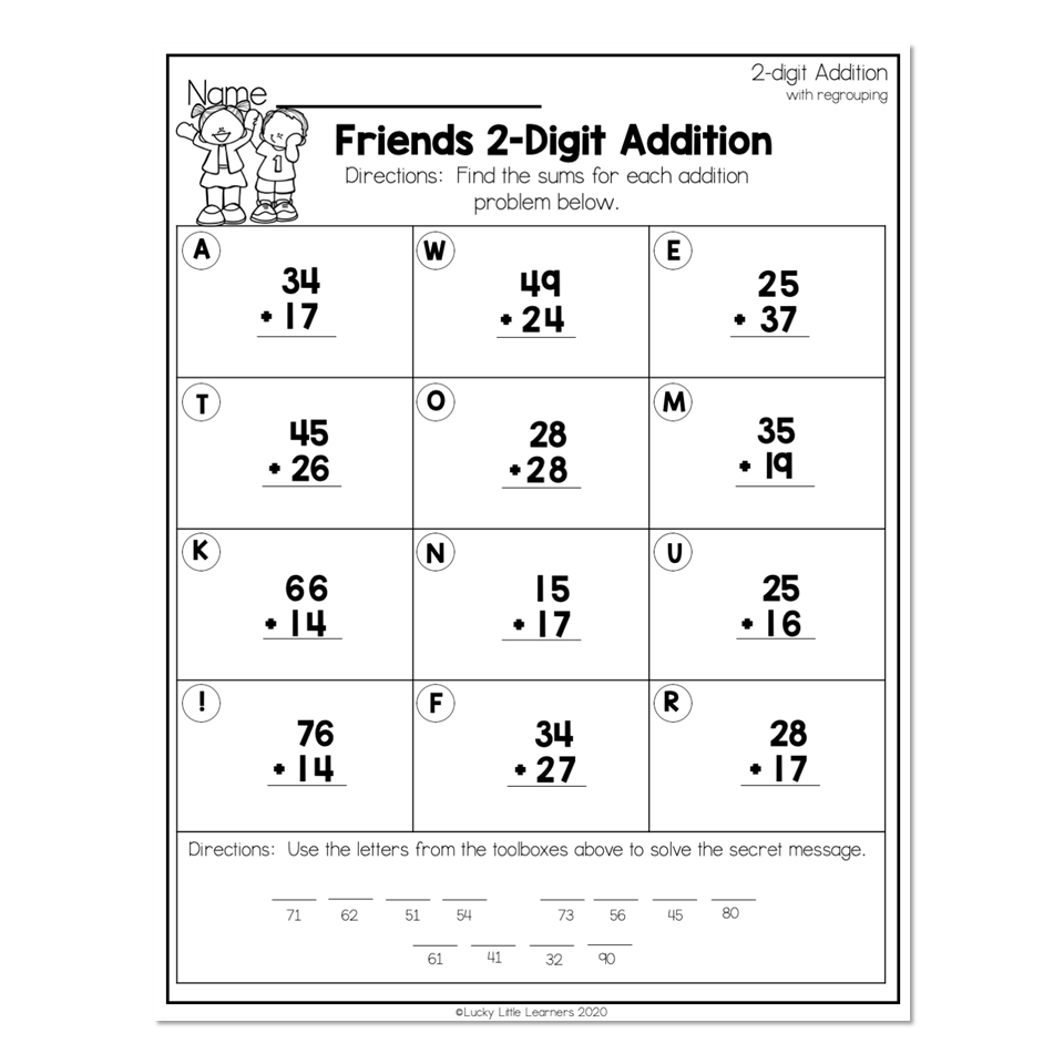 two digit adding with regrouping