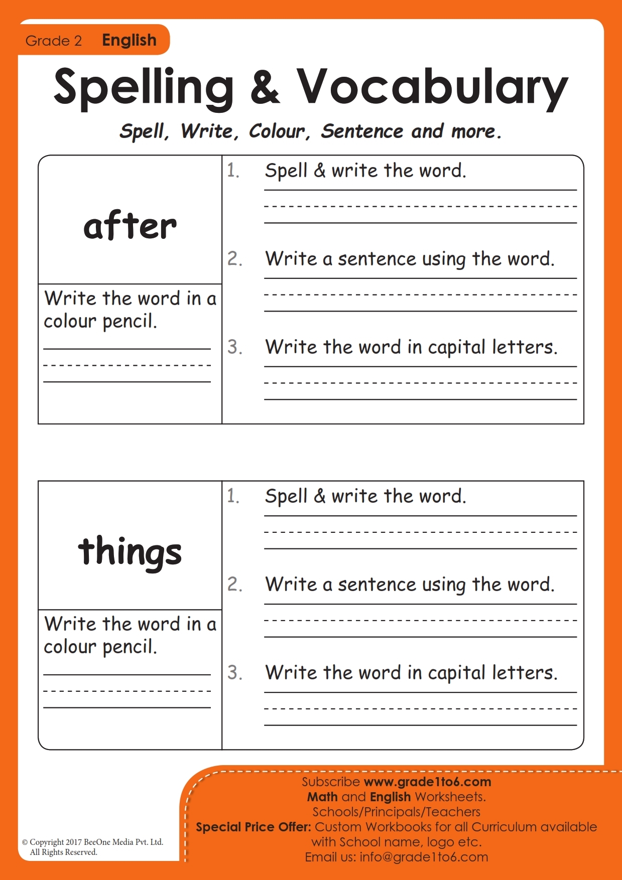 2nd grade english worksheets pdf