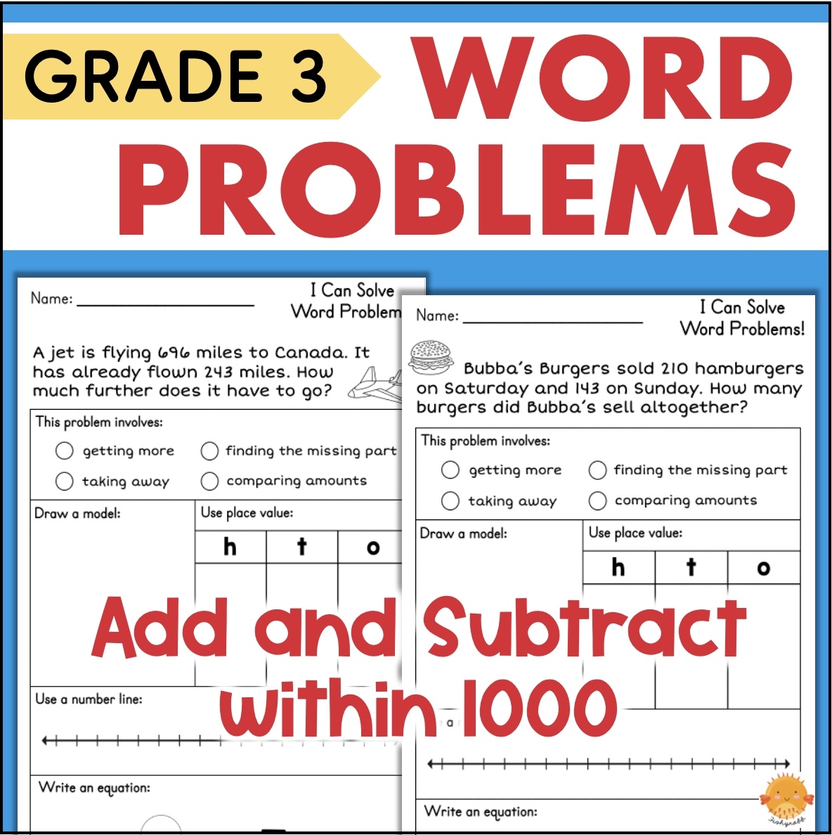 addition 3 digit word problems