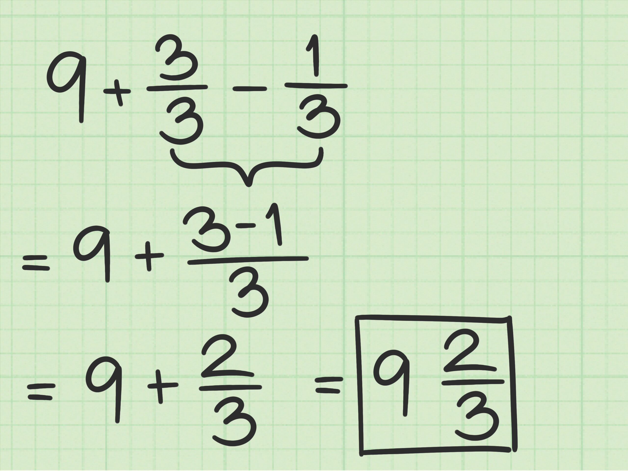 3 Ways To Subtract Fractions From Whole Numbers WikiHow