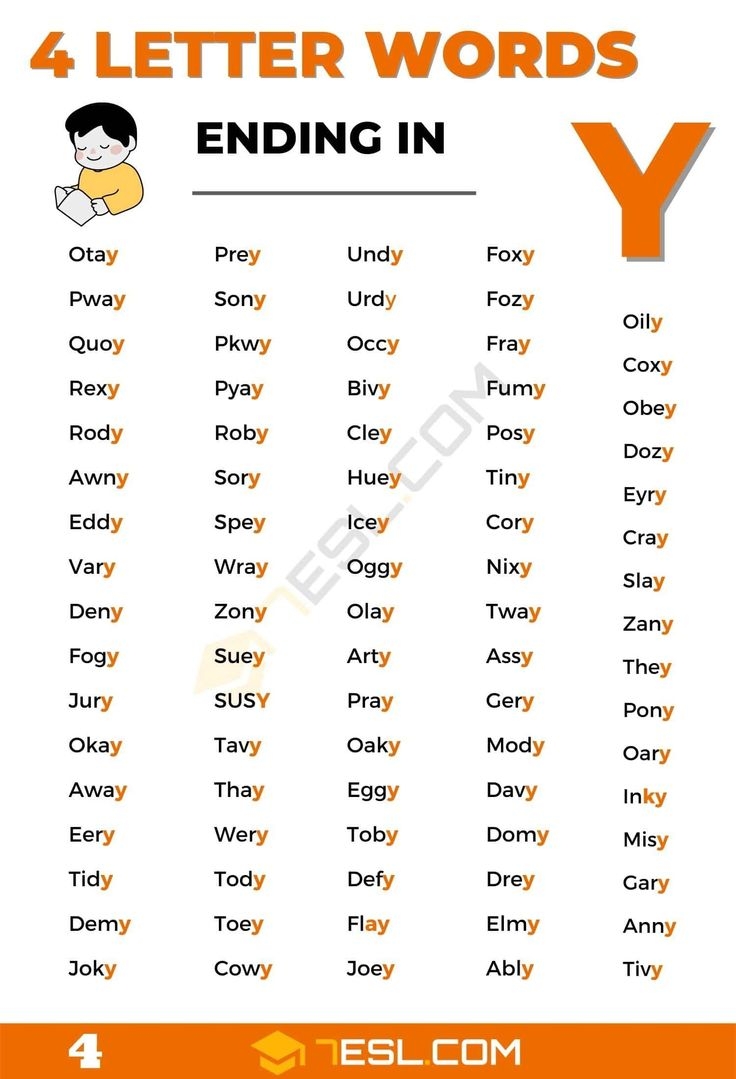 4 Letter Words Ending In Y Useful List Of 4 Letter Words That End In Y 5