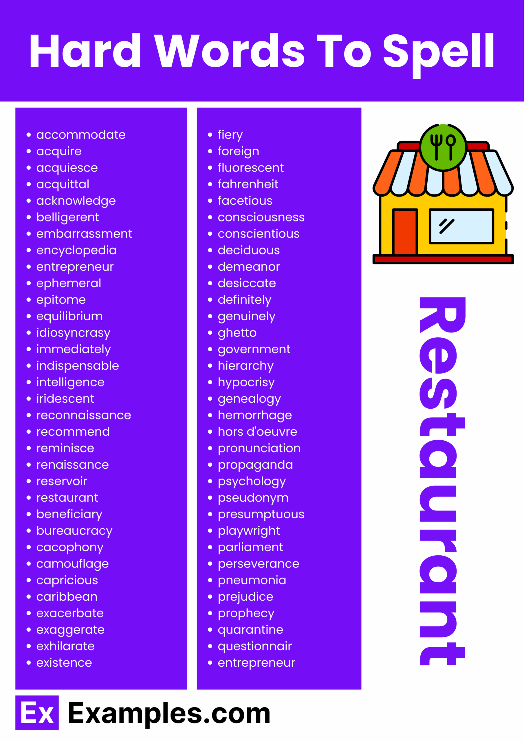 450 Hard Words To Spell List Meaning PDF
