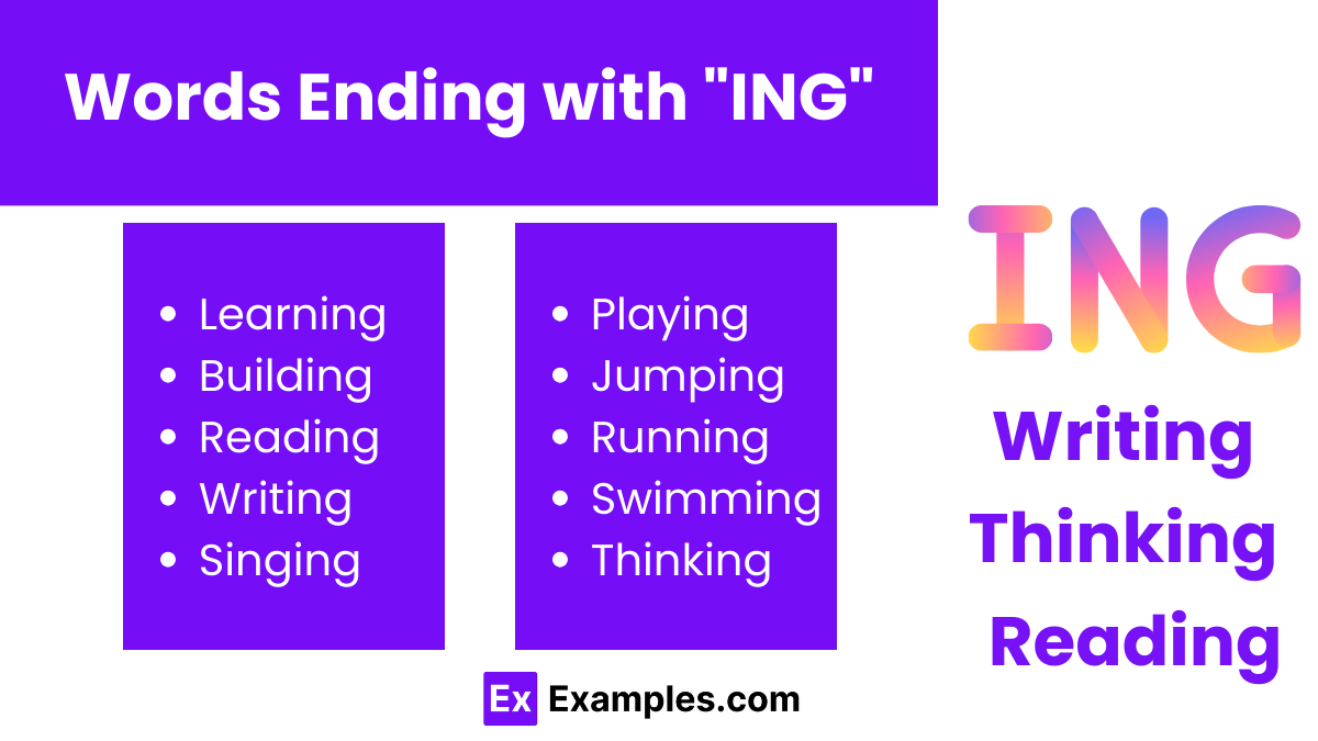 words with ing in the end
