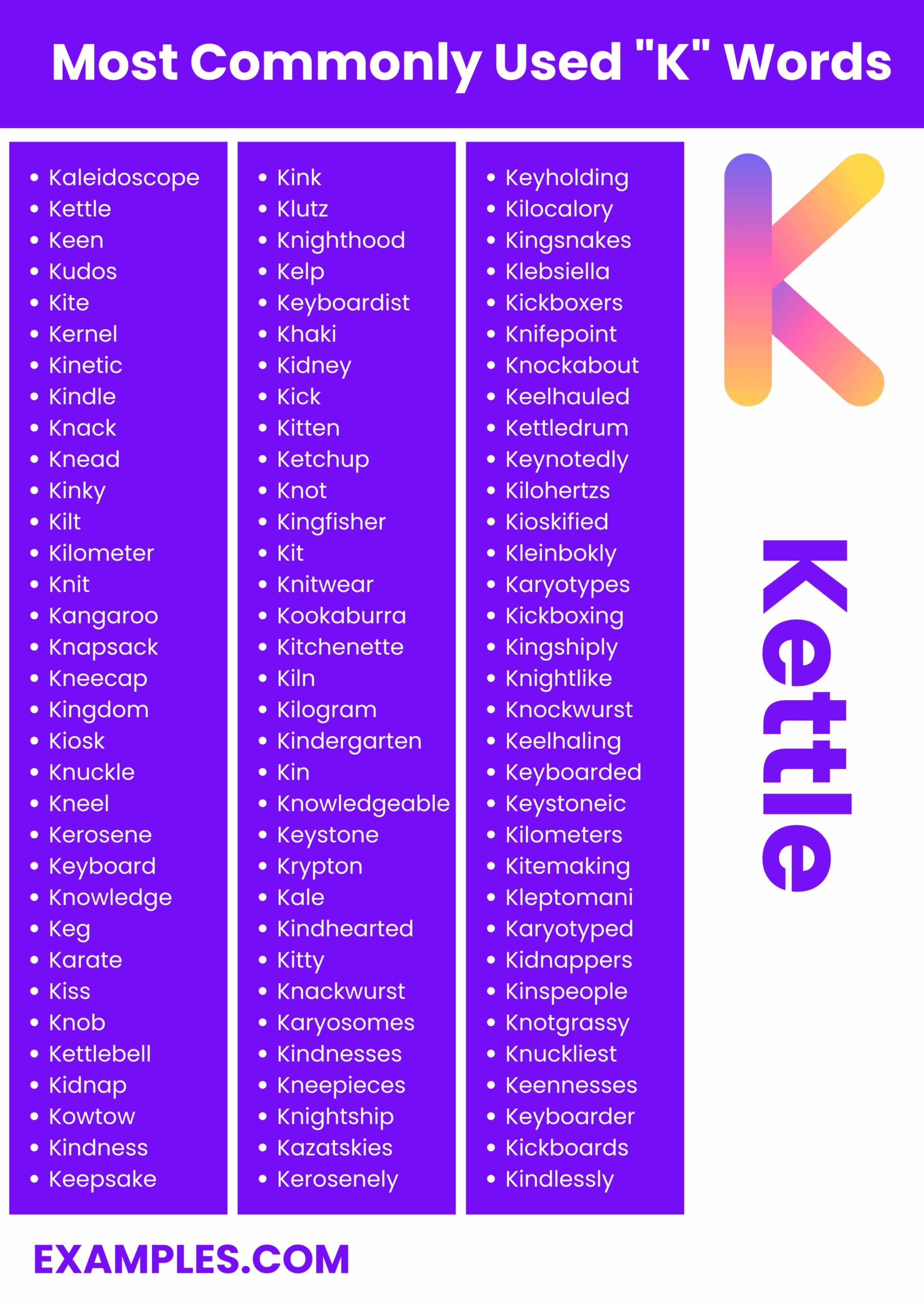 450 K Words List Meaning PDF