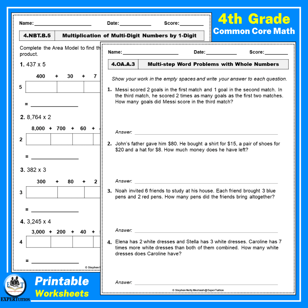common core math sheets