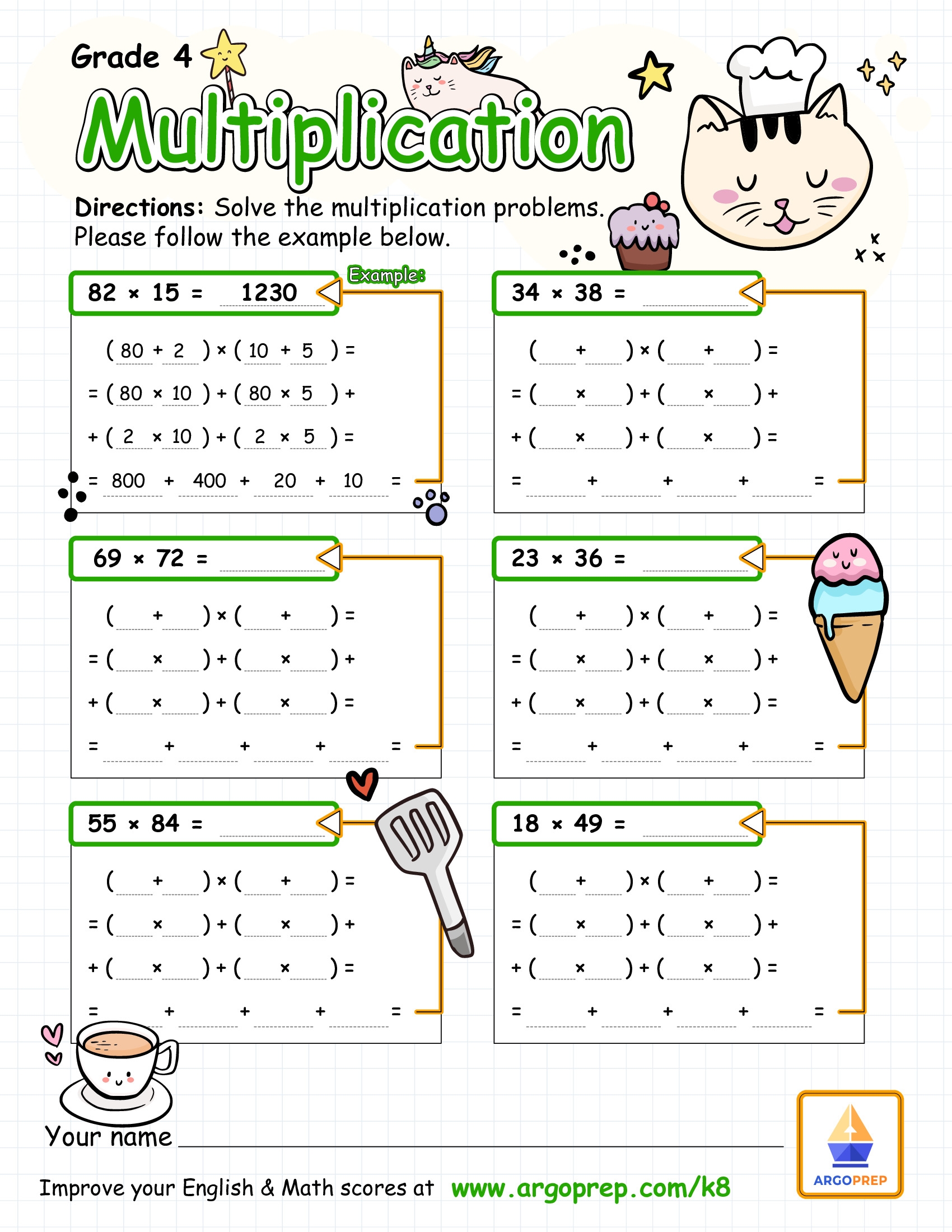 4th Grade Subtracting Fractions Multi digit Addition Worksheets For Free ArgoPrep