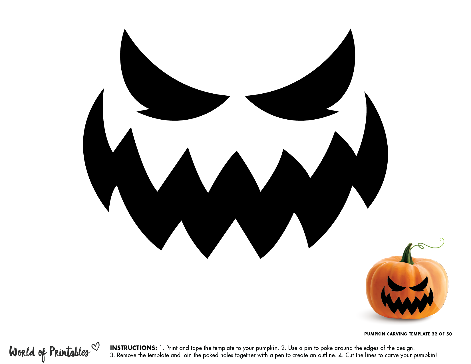 easy pumpkin face template