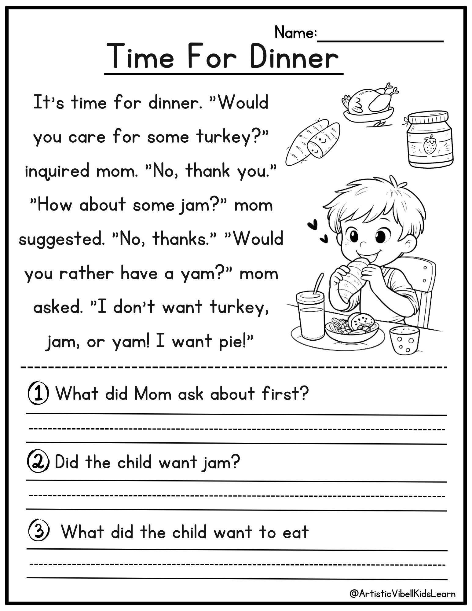printable kindergarten reading worksheets
