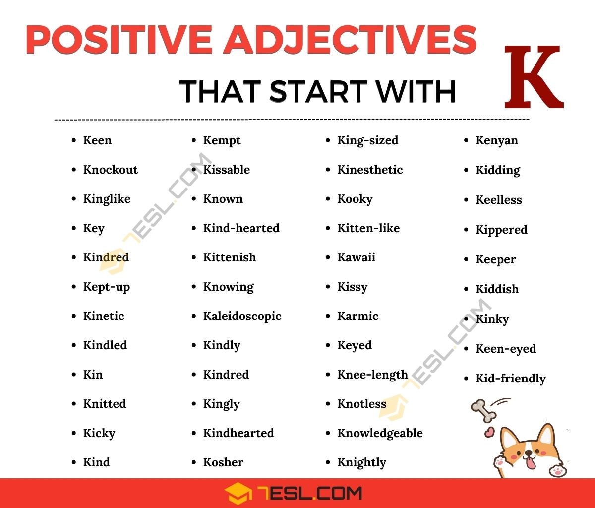 53 Positive Adjectives That Start With K In English 7ESL