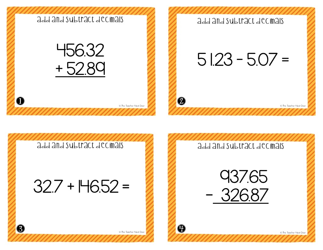 adding and subtracting decimals
