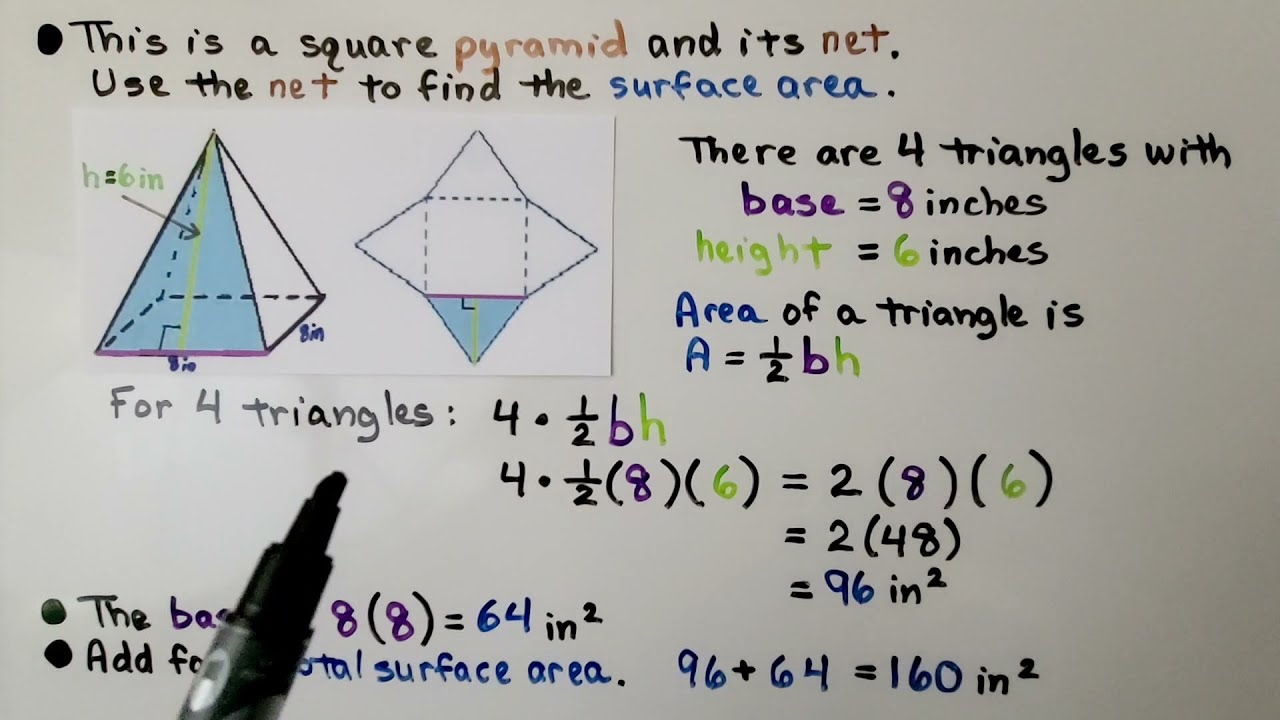 surface area of a rectangular pyramid