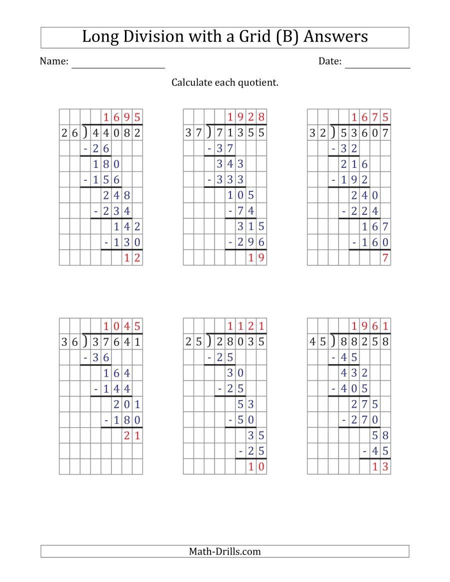 long division with grids