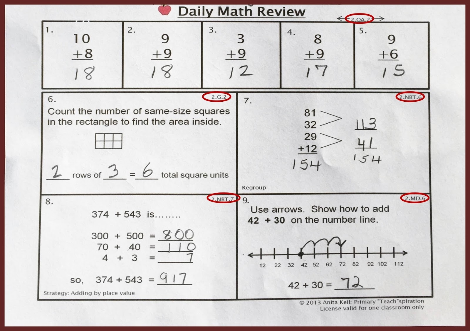 common core math examples
