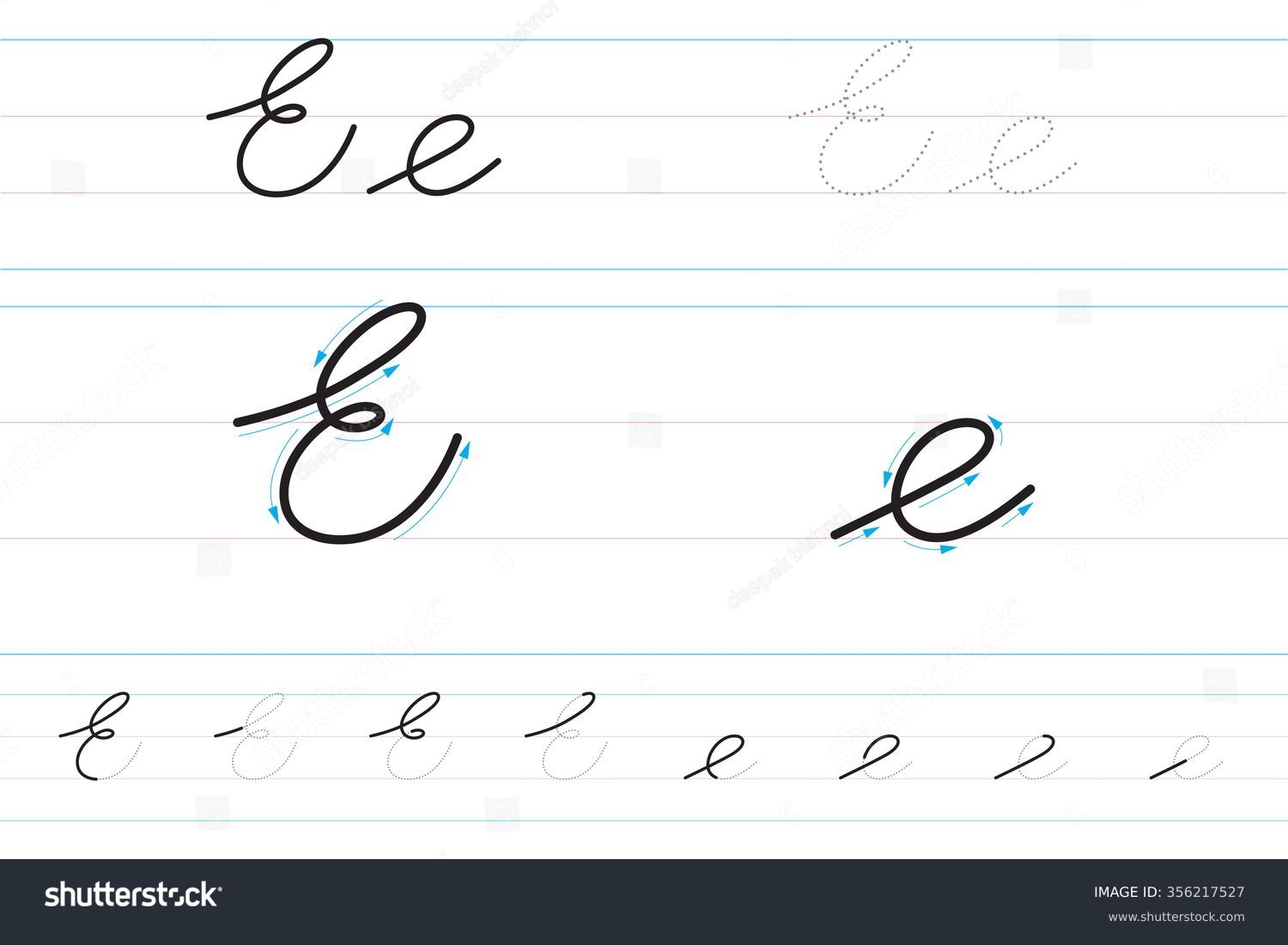 capital e in cursive