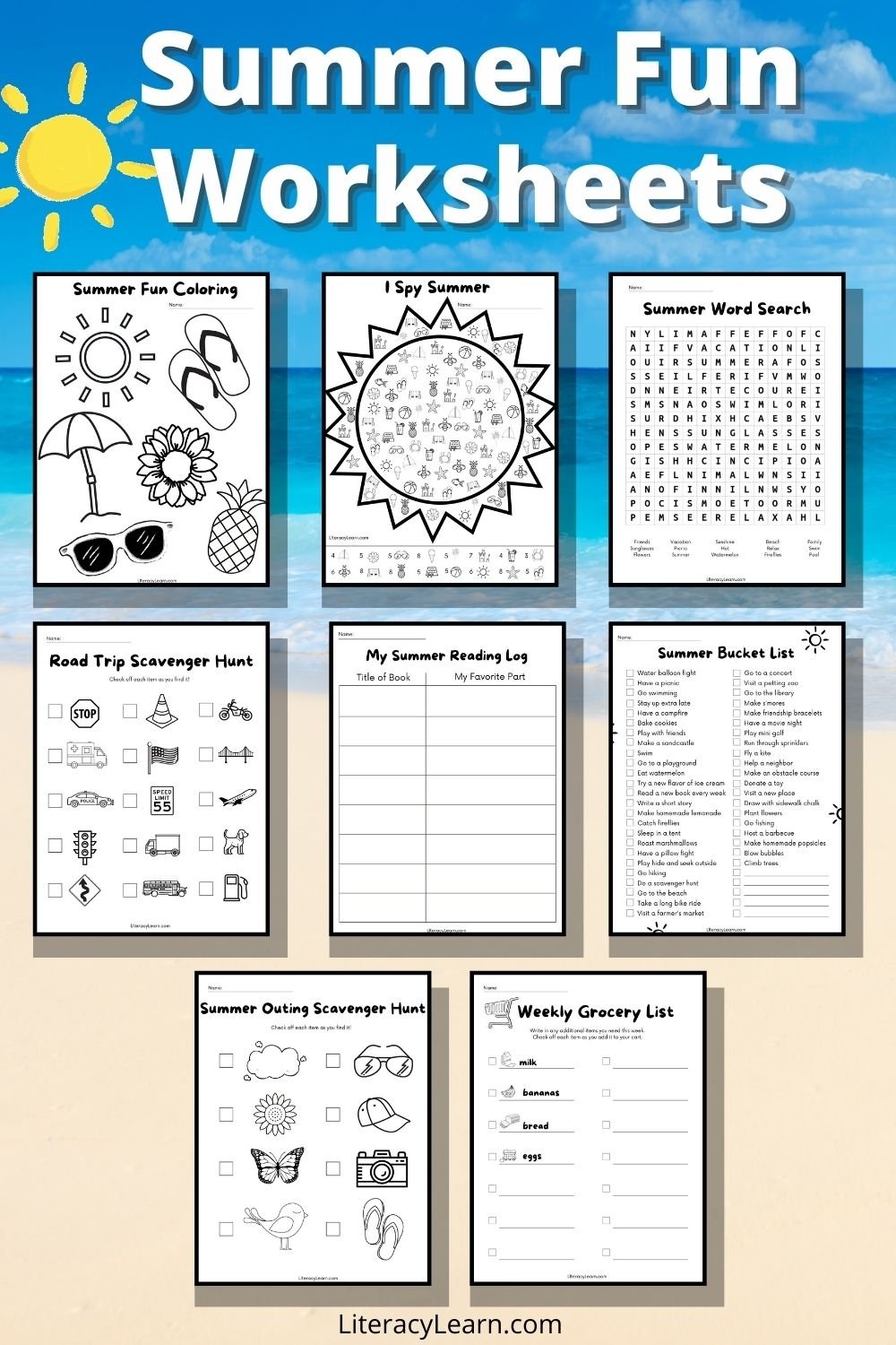 printable summer worksheets for preschoolers