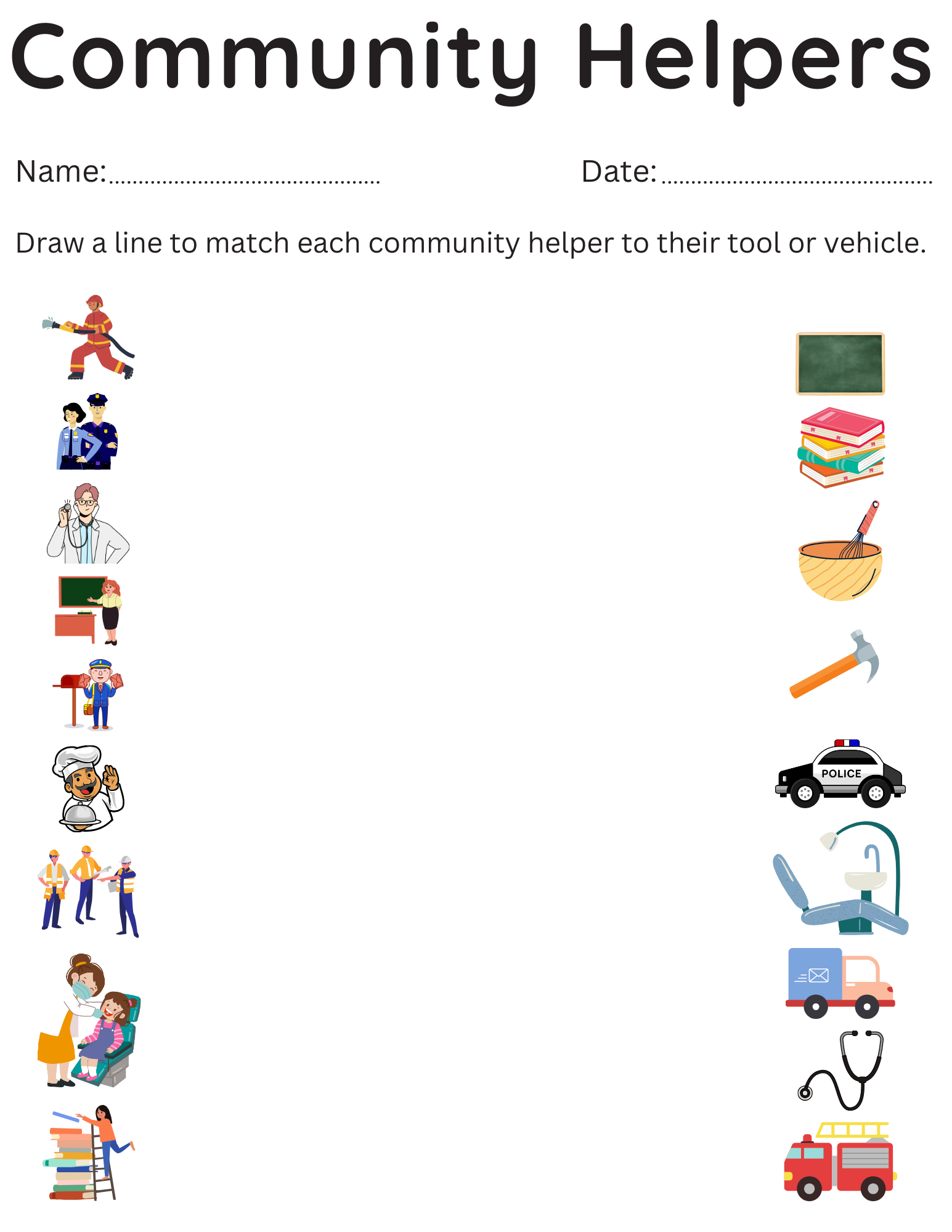 activity sheets for kindergarten