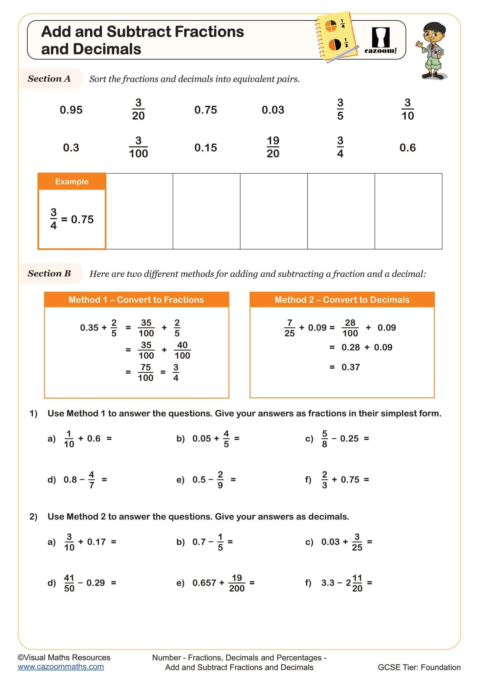 addition and subtraction decimals worksheets pdf