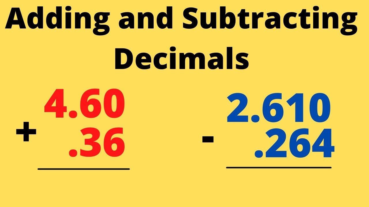 Adding And Subtracting Decimals YouTube