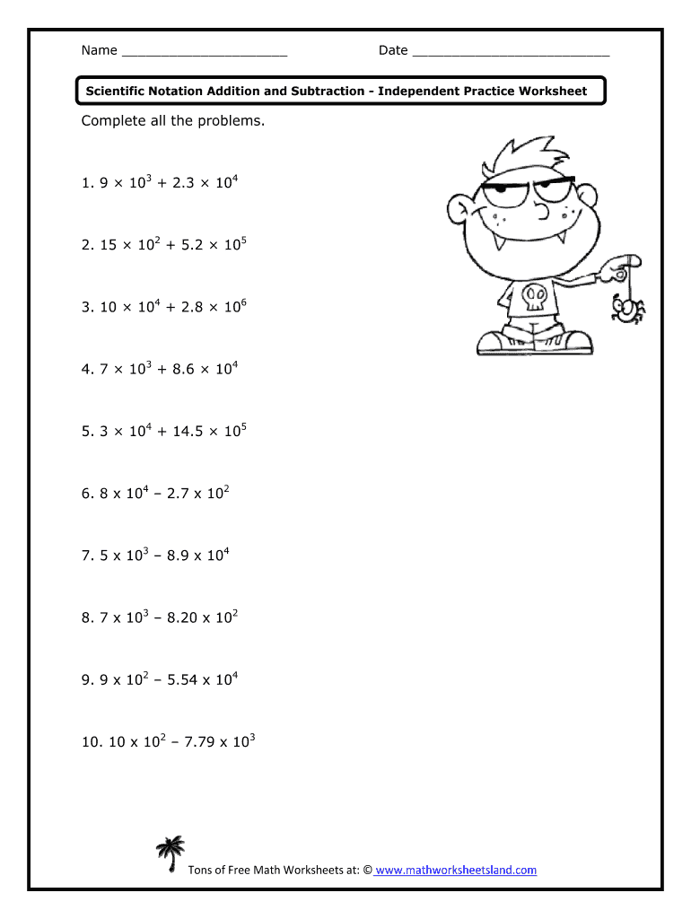 Adding And Subtracting Scientific Notation Worksheet Fill Out Sign Online DocHub
