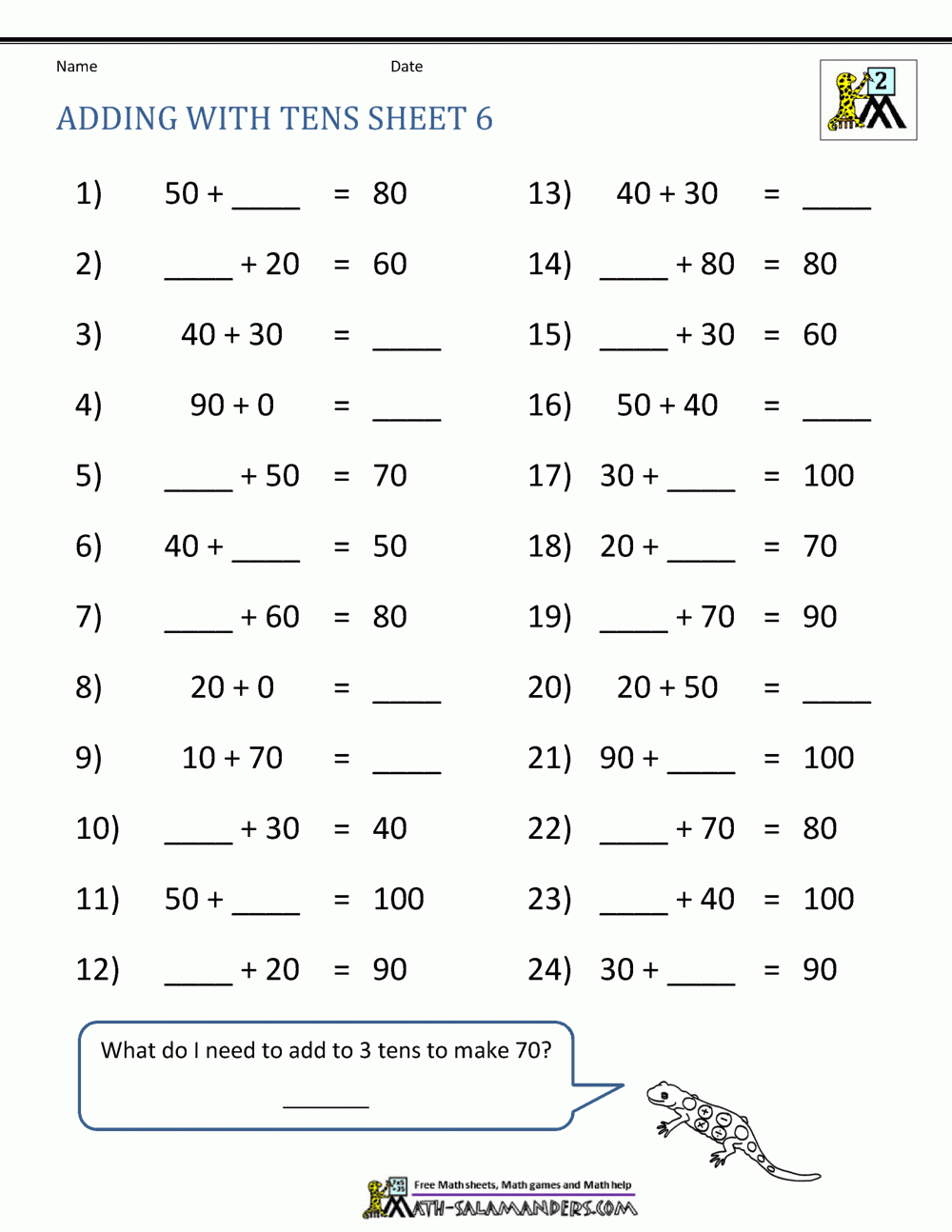 Adding Tens