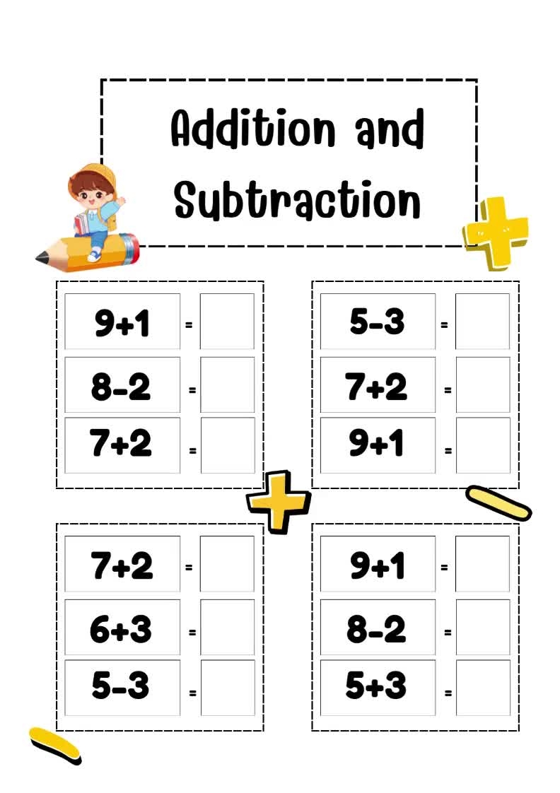 Addition And Subtraction Worksheets Within 20 1st Grade Math Facts Etsy