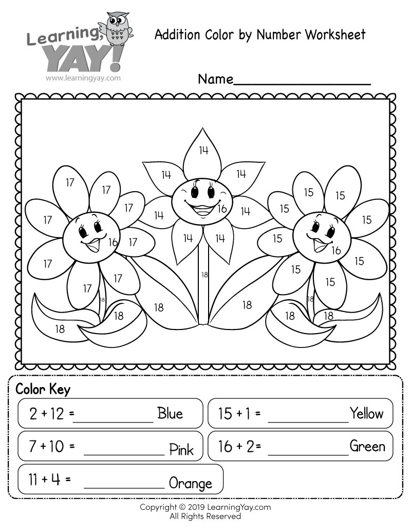 1st grade math addition worksheets