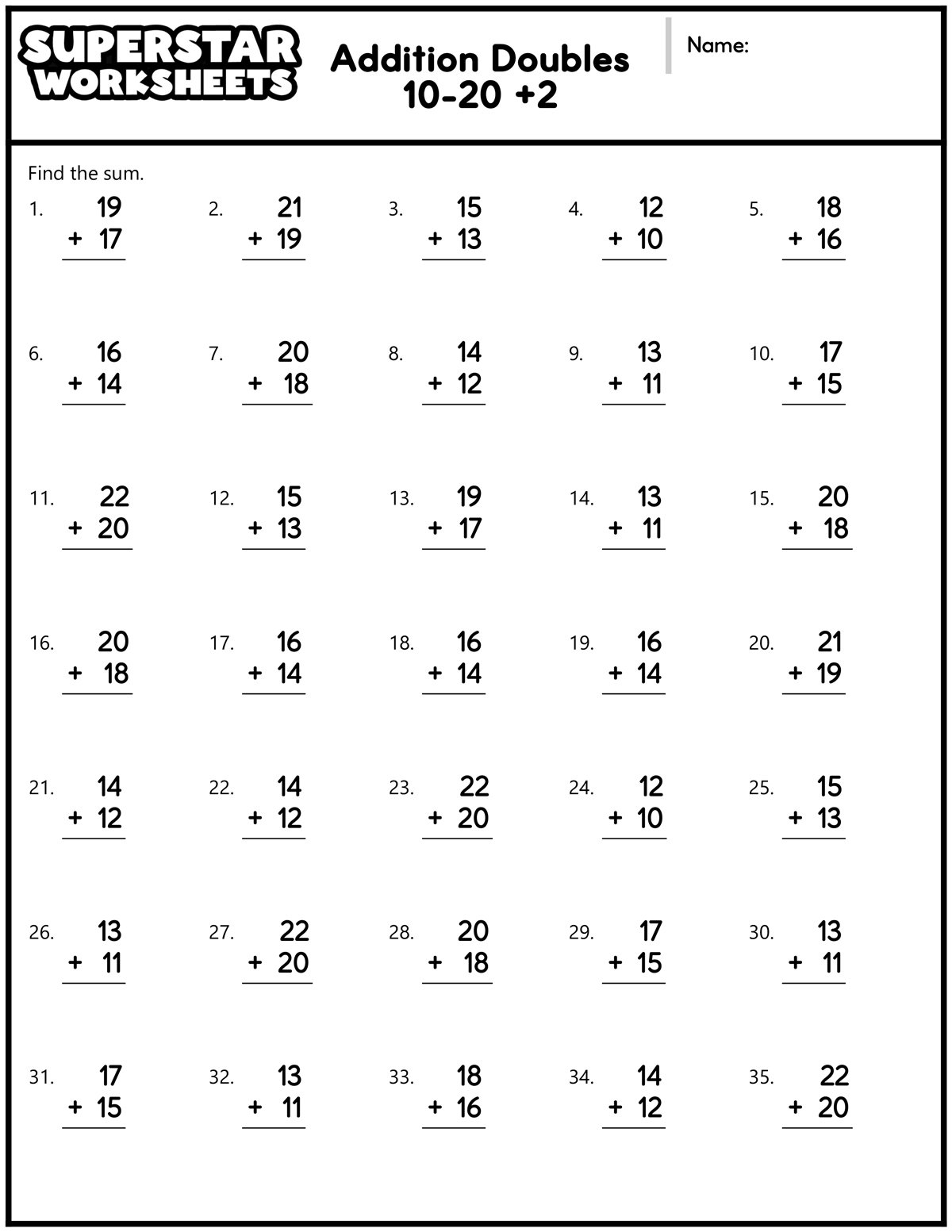 print addition worksheets