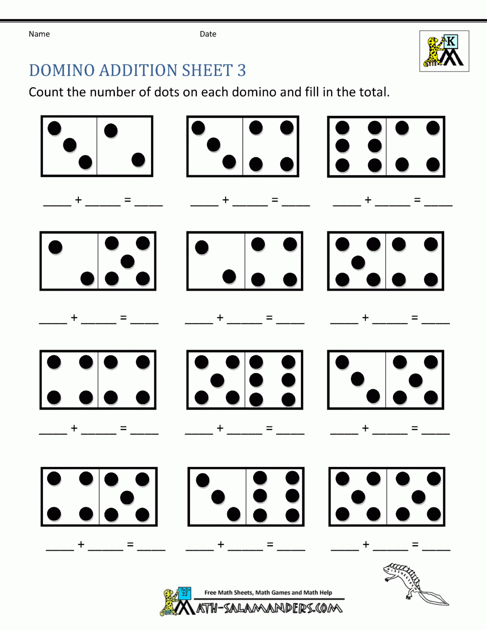 math printable worksheets kindergarten
