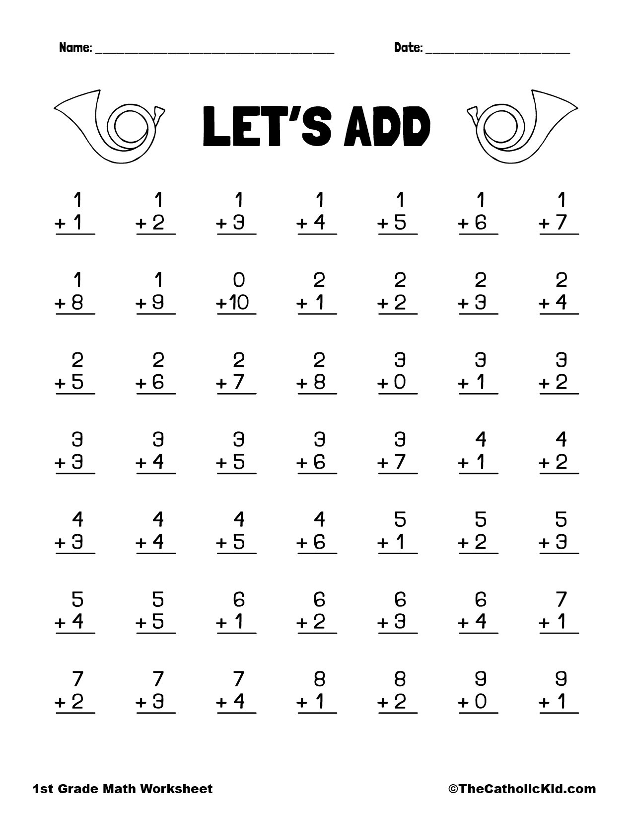free printable addition worksheets