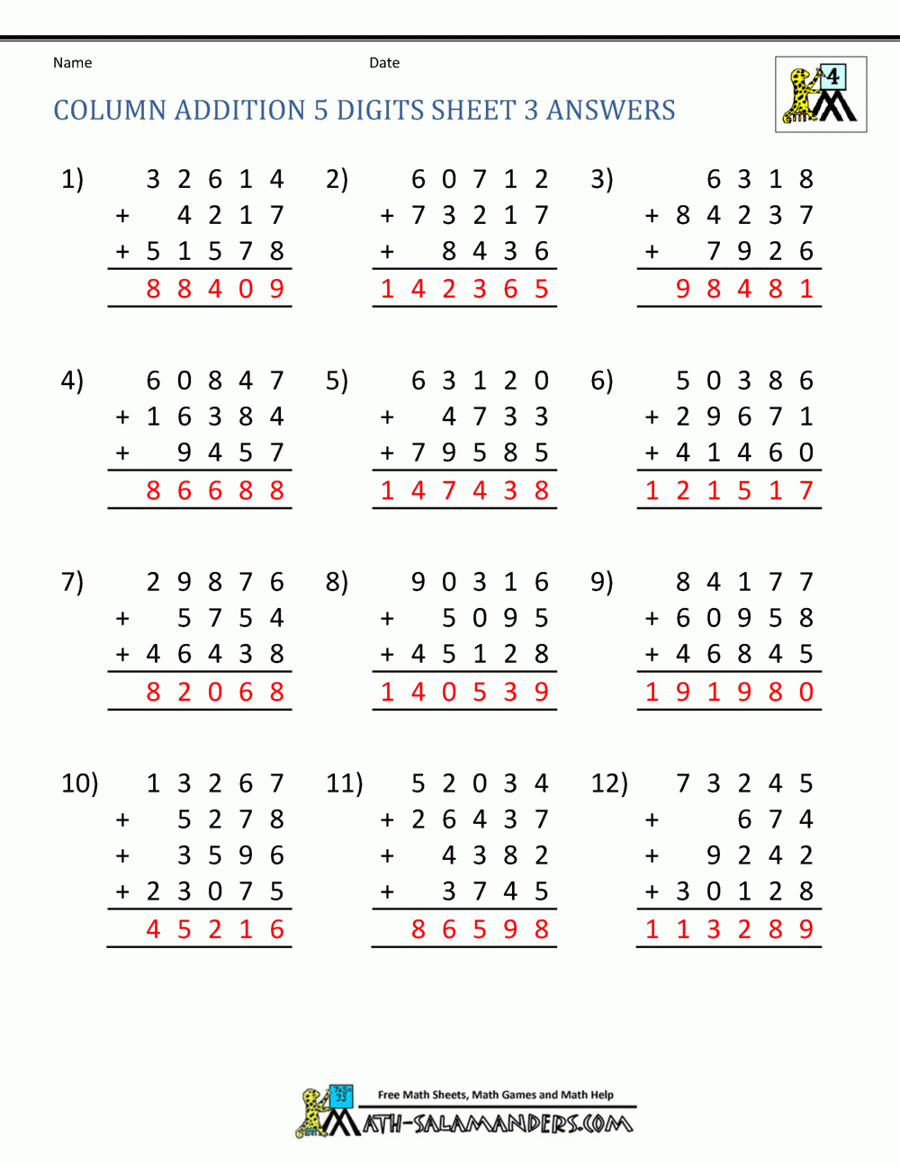Addition Regrouping Worksheet 4th Grade