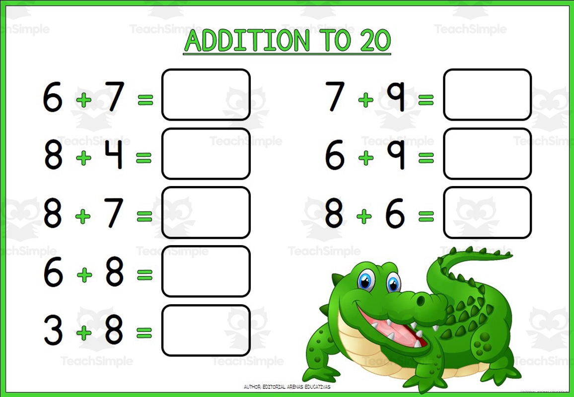 addition to 20 worksheets addition to 20 worksheets