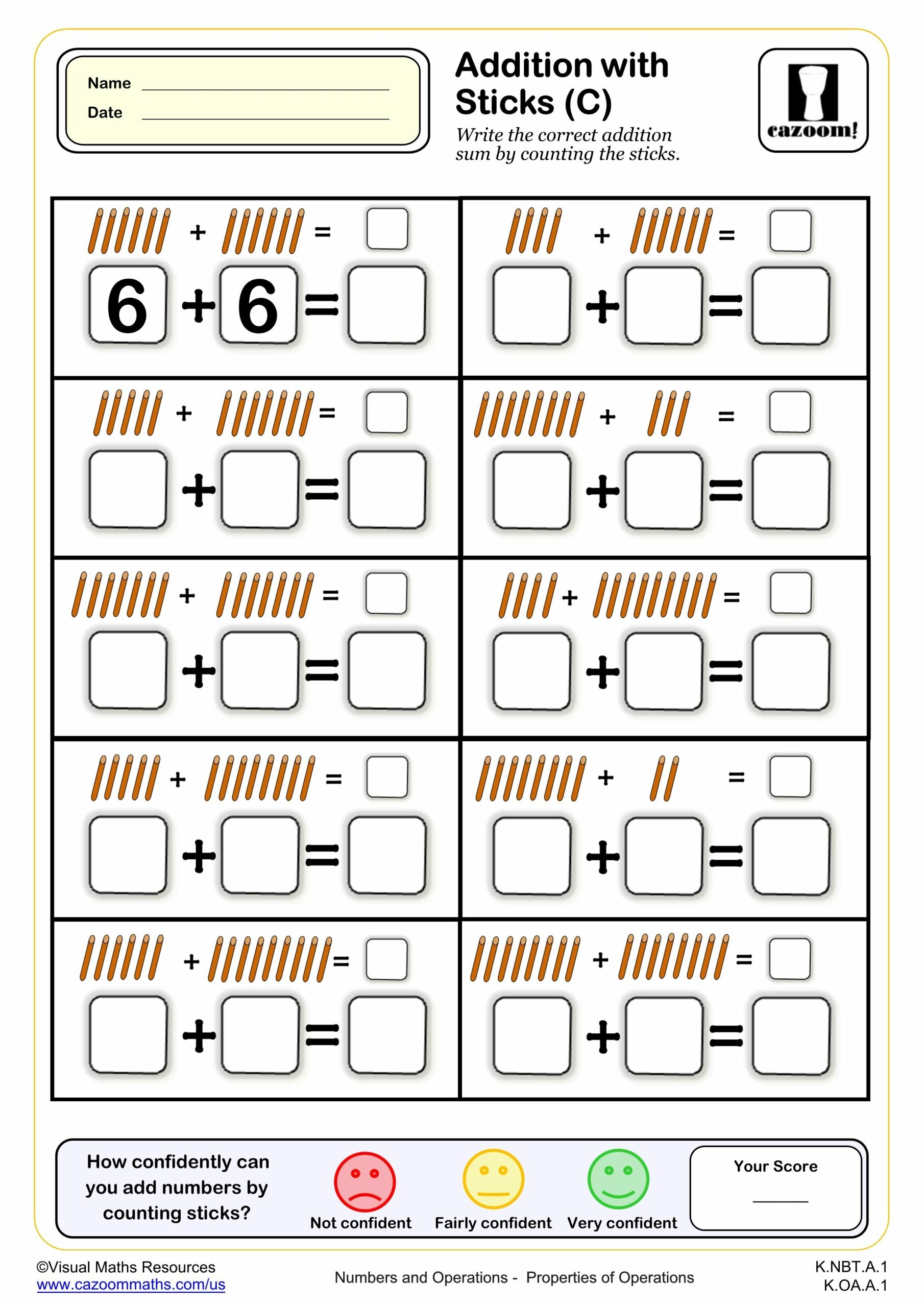 addition using pictures worksheet