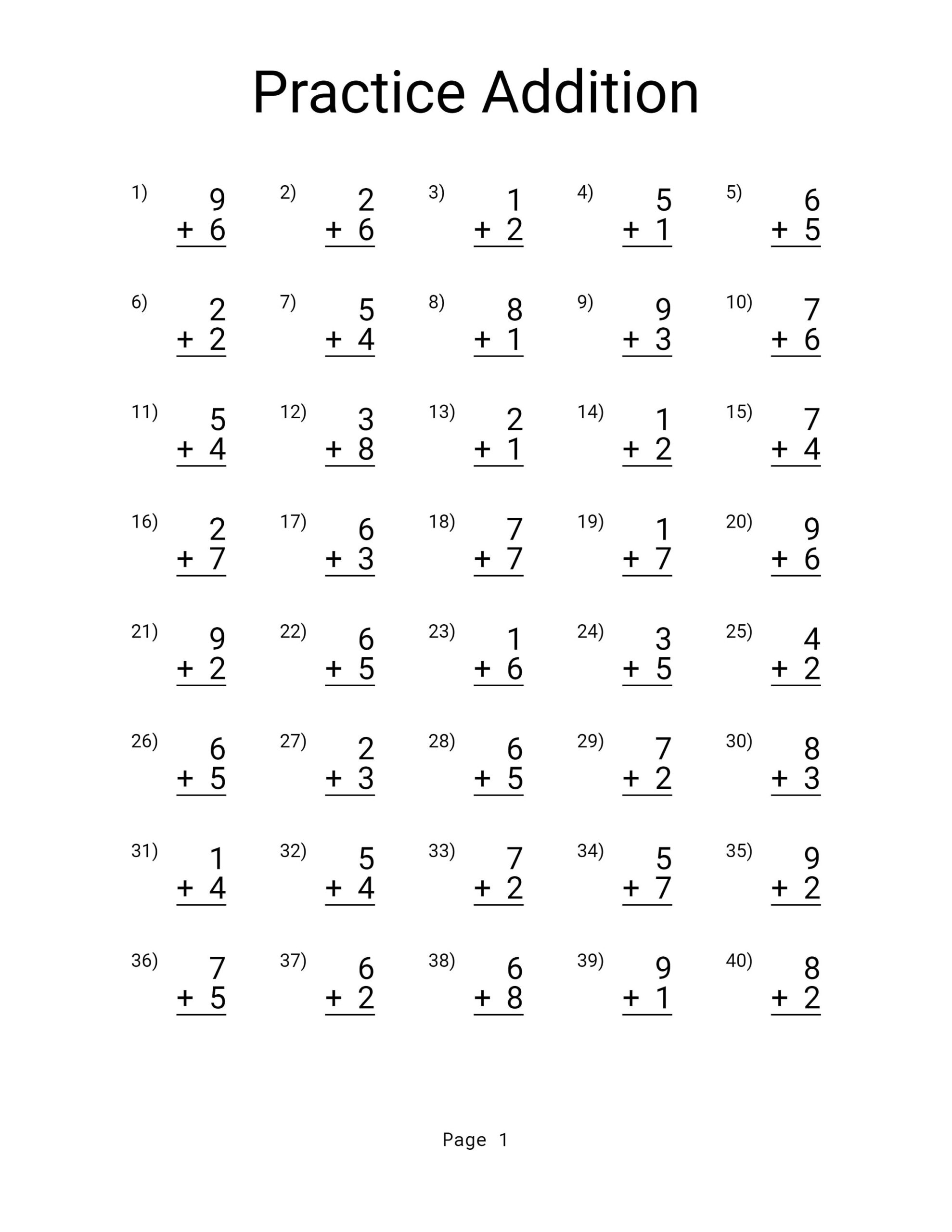 Addition Worksheets Printable Addition And Subtraction Worksheets Math Worksheets For Kids Math Worksheets For 1st Grade Etsy