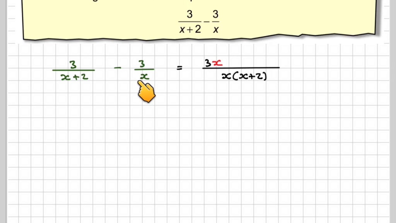 Algebriaic Fractions Writing As A Single Fraction YouTube