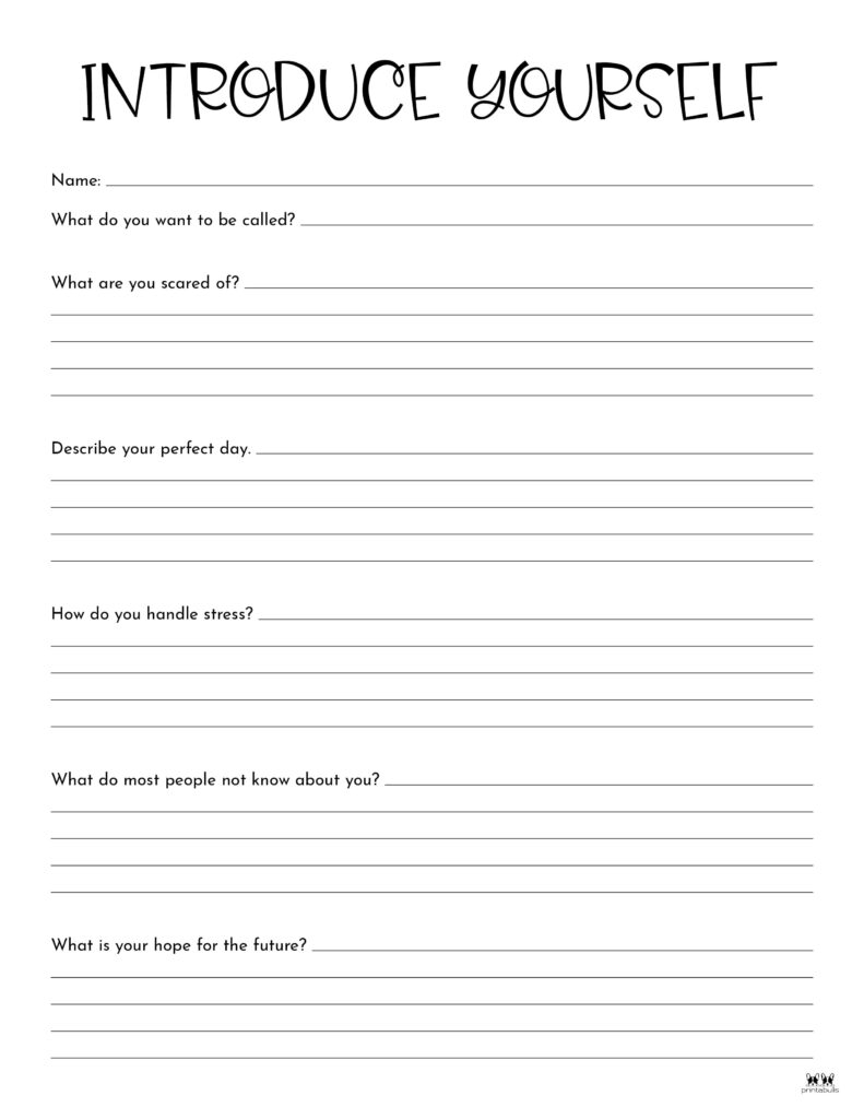 All About Me Printable Worksheets 50 FREE Printables Printabulls Worksheets Library