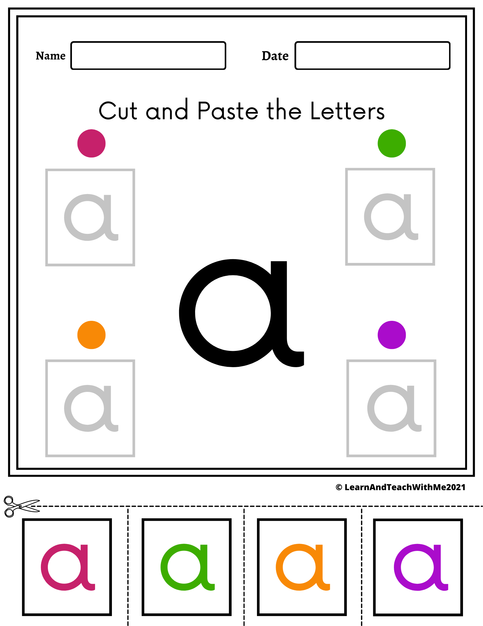 Alphabet Cut And Paste Worksheets Lowercase Letters Made By Teachers