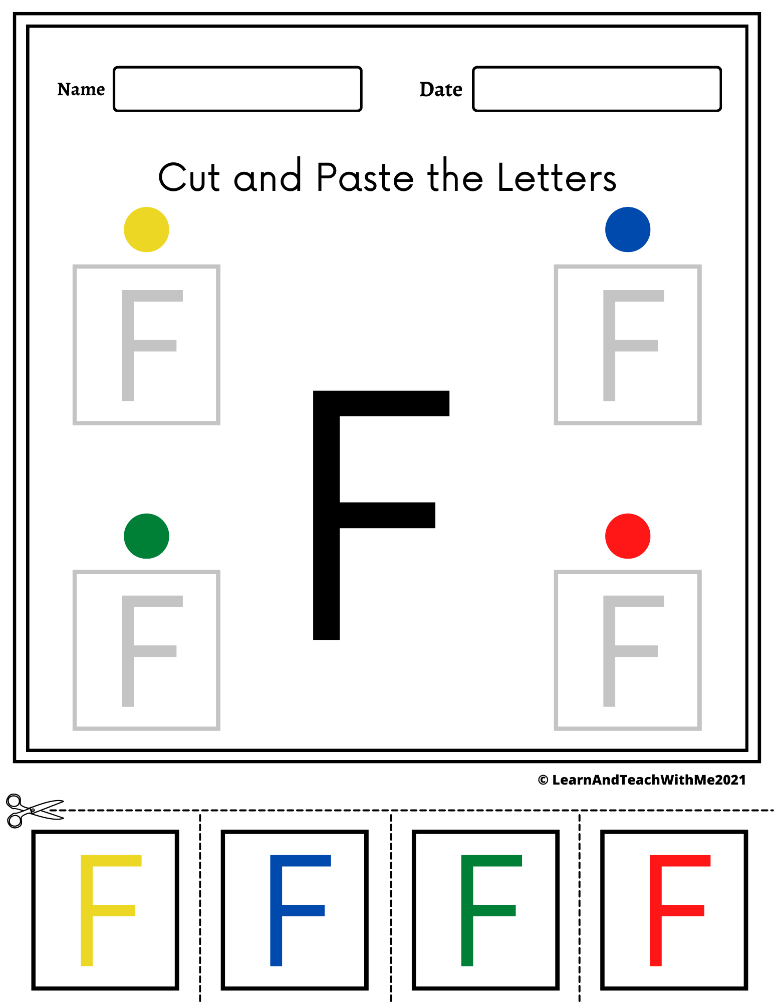 Alphabet Cut And Paste Worksheets Uppercase Letters Made By Teachers