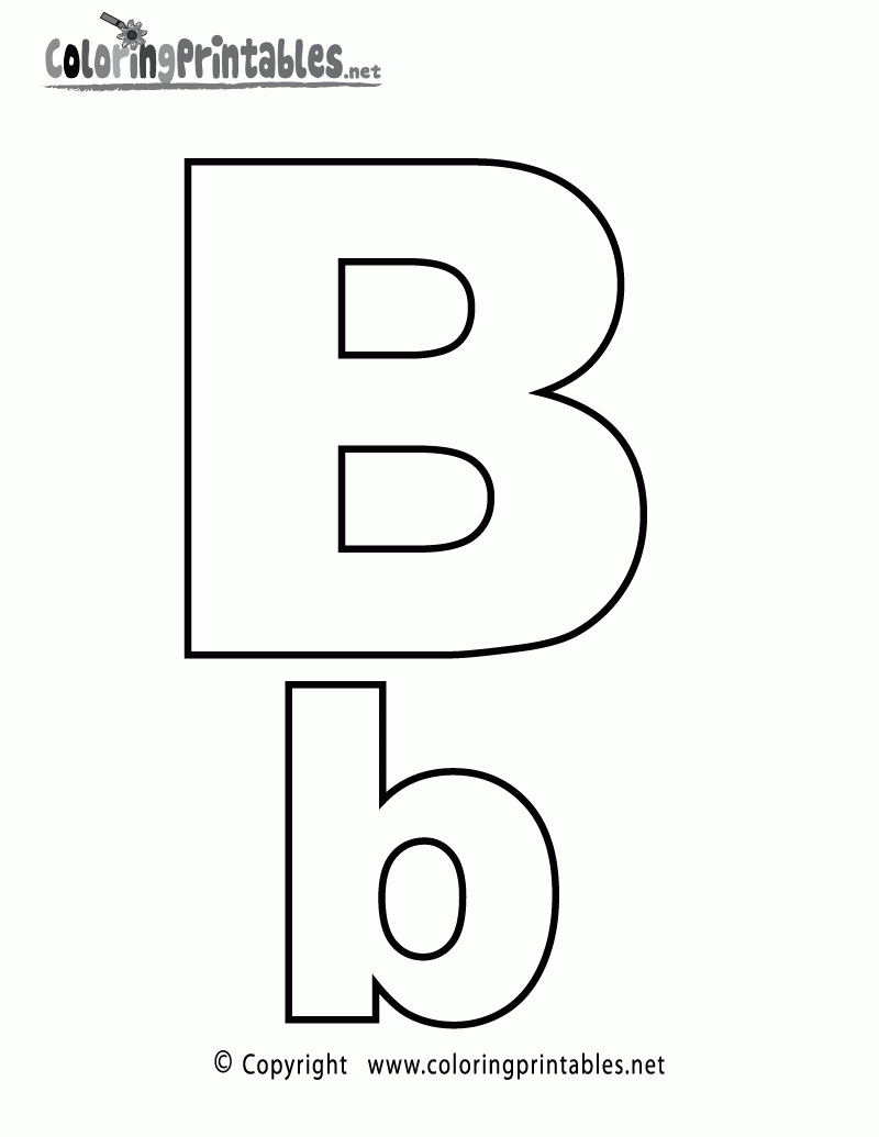 Alphabet Letter B Coloring Page A Free English Coloring Printable
