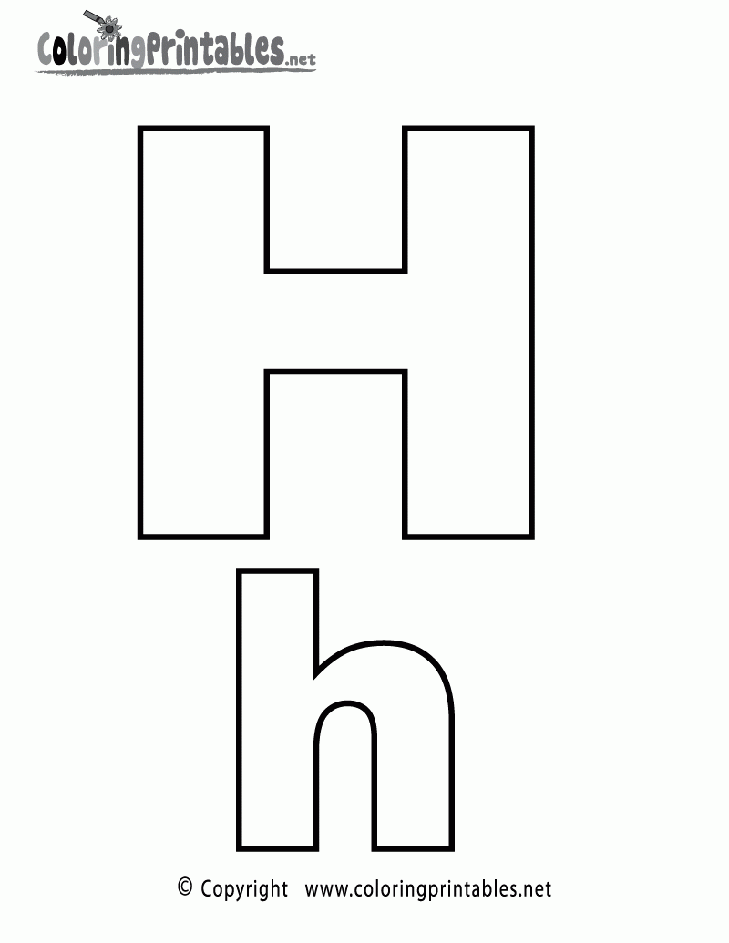 Alphabet Letter H Coloring Page A Free English Coloring Printable