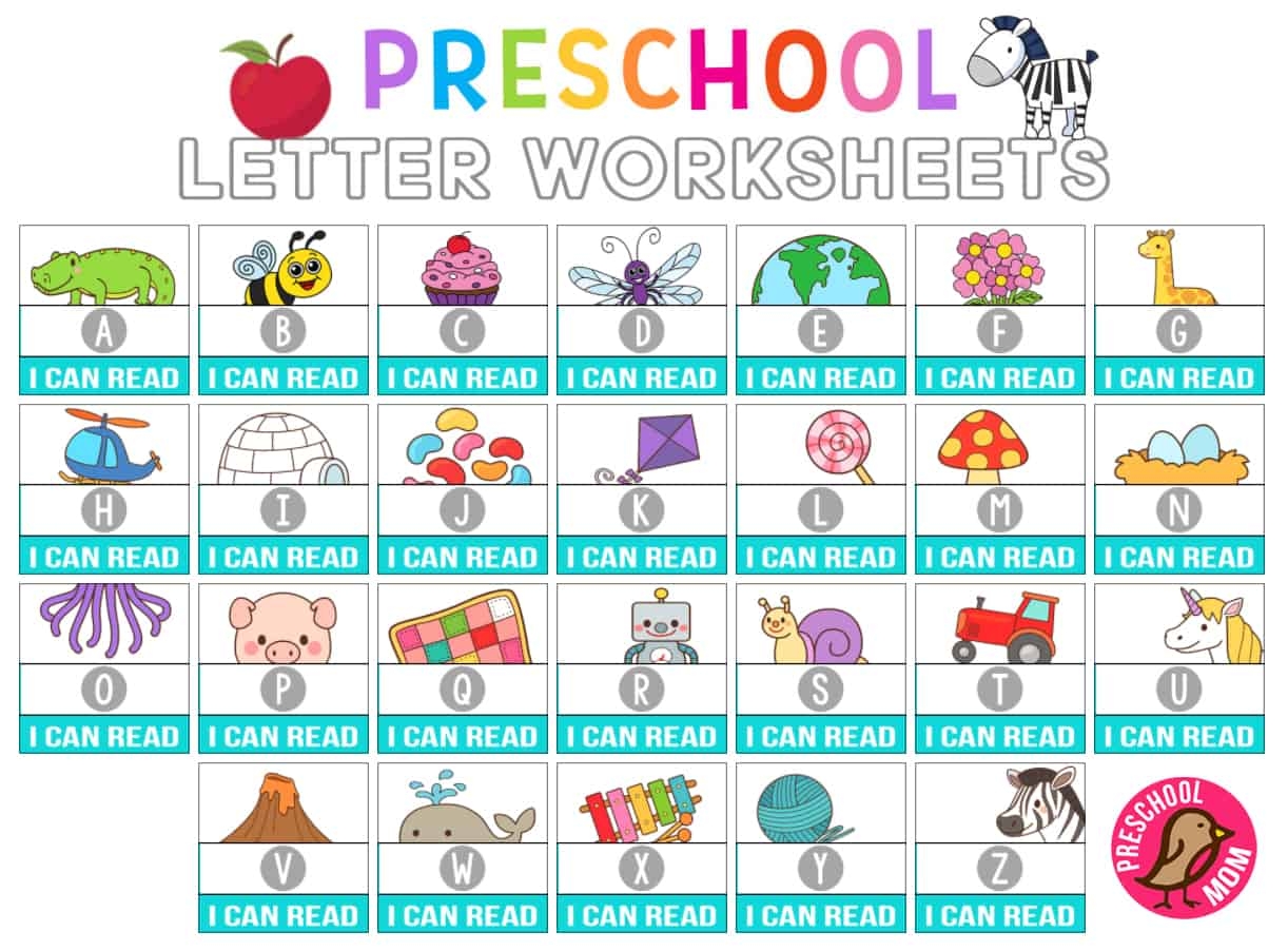 free printable preschool alphabet worksheets